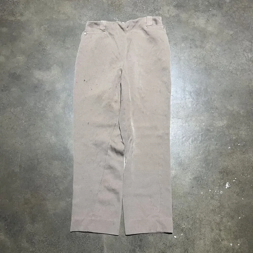 Vintage 50s Brown Western Gabardine Side Zip Pants 28x26
